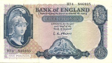 Royaume-Uni 5 Pounds Britannia, St George, dragon