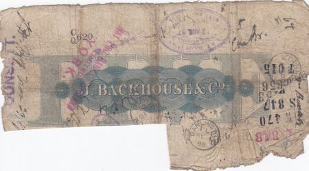 Royaume-Uni 5 Pounds Durham Bank - 1886 - TB - Série CQ 620