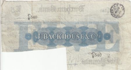 Royaume-Uni 5 Pounds Durham Bank - 1889 - TTB - CW540