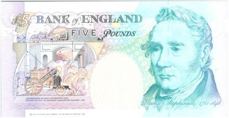 Royaume-Uni 5 Pounds Elisabeth II -  J. Stephenson - 1990 (1998) - Neuf