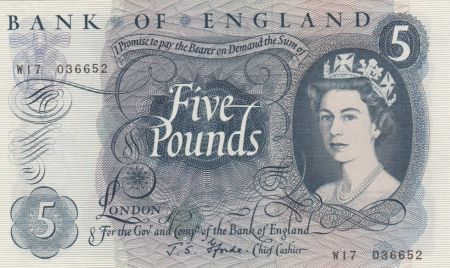 Royaume-Uni 5 Pounds Elisabeth II - Britannia - 1963