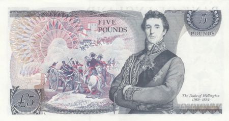 Royaume-Uni 5 Pounds Elisabeth II - Duc de Wellington - 1980/1987