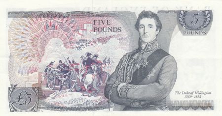 Royaume-Uni 5 Pounds Elisabeth II ND1987 Sign Page - Duc de Wellington