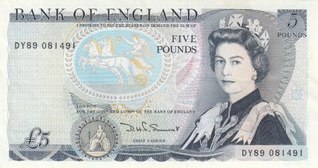 Royaume-Uni 5 Pounds Elisabeth II ND1987 Sign Sommerset - Duc de Wellington