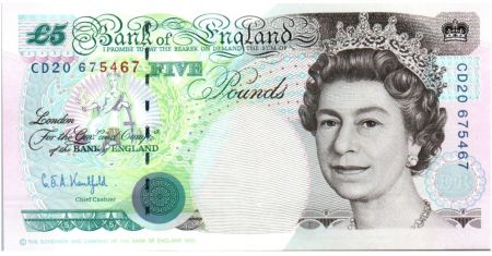 Royaume-Uni 5 Pounds ND1991-98 - Elisabeth II - AE29