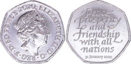 Royaume-Uni 50 Pence - Elisabeth II - Brexit - 2020 - SPL