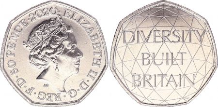 Royaume-Uni 50 Pence - Elisabeth II - Diversité - 2020 - SPL