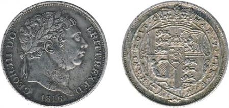 Royaume-Uni 6 Pence George III - Armoiries 1816