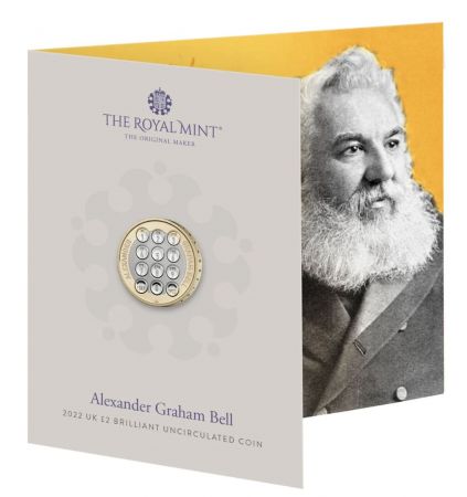 Royaume-Uni Alexander Graham Bell - 2 livres 2022 bu Royaume-uni Bimetallique