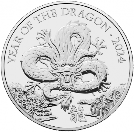 Royaume-Uni L\'Année du Dragon - 5 Pounds 2024 BU