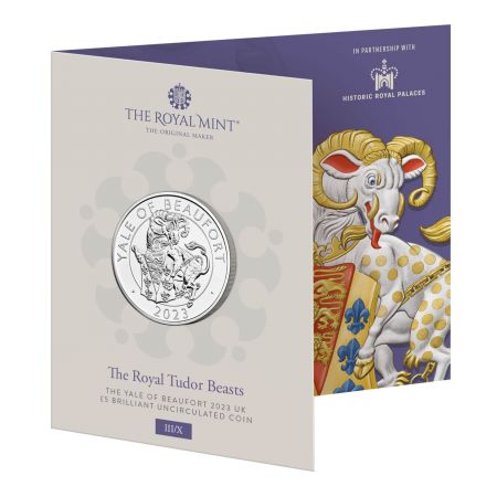 Royaume-Uni Le Bélier de Beaufort - The royal Tudor Beasts  - 5 Pounds 2023 BU Royaume-Uni