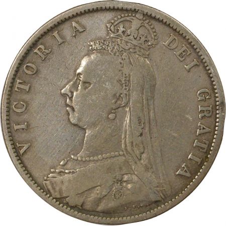 Royaume-Uni Royaume Uni, Victoria - 1/2 Couronne Argent, Effigie du Jubilée -1889