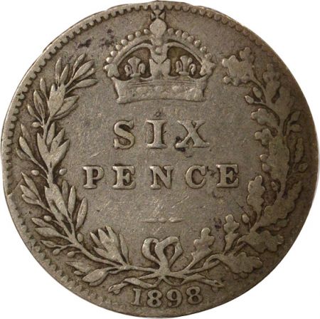 Royaume-Uni Royaume Uni, Victoria - 6 Pence Argent, 3e Portrait -1898