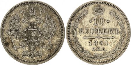 Russie 10 Kopeks  Alexandre II - Aigle - 1861  SPB