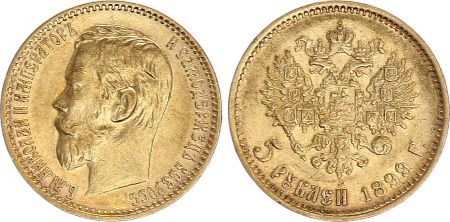 Russie 5 Roubles Or , Nicolas II - Aigle 1898 St Petersbourg - 3 ex