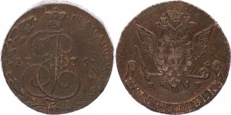 Russie C.59.3 5 Kopeks, Catherine II - Aigle - 1775 E M Ekaterinburg