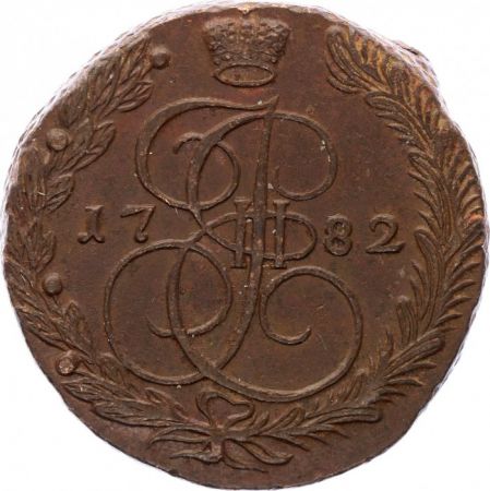 Russie C.59.3 5 Kopeks, Catherine II - Aigle - 1782 E M Ekateringburg