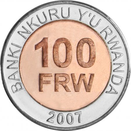 Rwanda 100 Francs rwandais 2007 Rwanda - Bimétallique