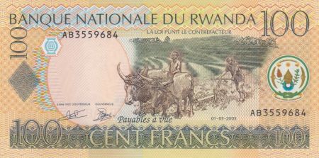 Rwanda 100 Francs Travaux des champs - 2003