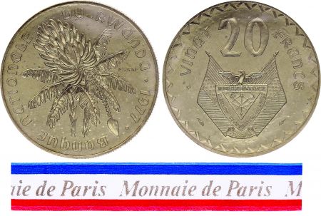 Rwanda 20 Francs - 1977 - Essai - Banque Nationale du Rwanda