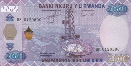 Rwanda 2000 Francs Parabole - Café - 2014 - Série HF