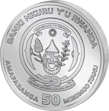 Rwanda 50 Francs - Année du Lapin 1 Once Argent 2023