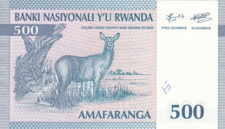 Rwanda 500 Francs 1994 - Antilope, paysage