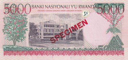 Rwanda 5000 Francs - Danse - Spécimen - 1998 - P.28s