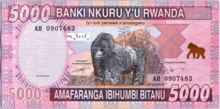 Rwanda 5000 Francs Gorille - Artisanat - 2014