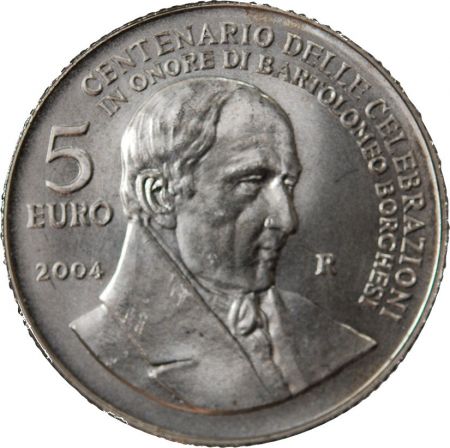 SAINT-MARIN  BARTOLOMEO BORGHESE - 5 EUROS ARGENT 2004