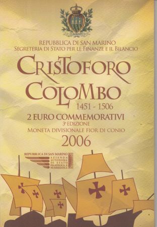 Saint-Marin 2 Euro Coffret BU Christophe Colomb - 2006