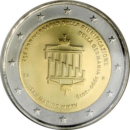 Saint-Marin 2 Euros Commémo. 2015 - Réunification allemande