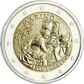 Saint-Marin 2 Euros Commémo. 2018 - 500 ans de Tintoretto (Le Tintoret)