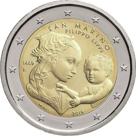 Saint-Marin 2 Euros Commémo. 2019 - 550 ans de la mort de Filippo Lippi