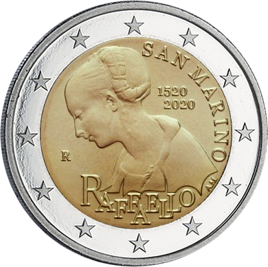 Saint-Marin 2 Euros Commémo. 2020 - 500 ans de la mort de Raphaël