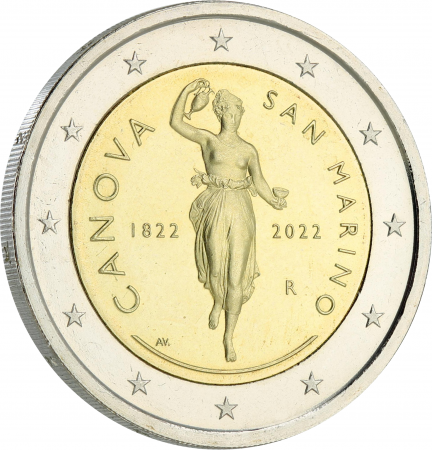 Saint-Marin 2 Euros Commémo. 2022 - 200 ans de la mort d\'Antonio Canova