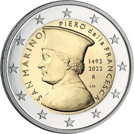 Saint-Marin 2 Euros Commémo. 2022 - Piero della Francesca ou Pietro Borghese