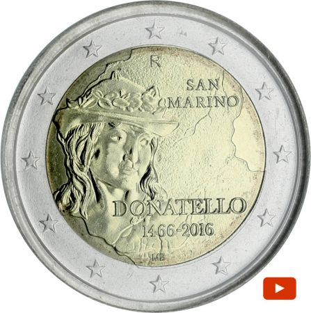 Saint-Marin 2 Euros Commémo. SAINT MARIN 2016 - Donatello