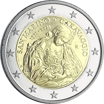 Saint-Marin 2 Euros Commémo. SAINT MARIN 2021 - 450 ans de Caravage - PCGS MS67
