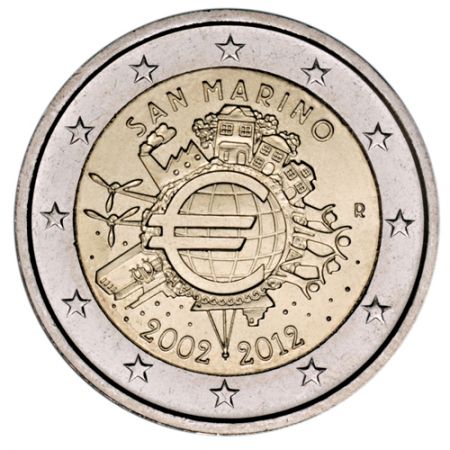 Saint-Marin 2 Euros Commémorative 10è anniversaire de l\'Euro\  - Saint Marin 2012\ 