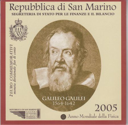 Saint-Marin 2 Euros Galillée 2005 - en folder