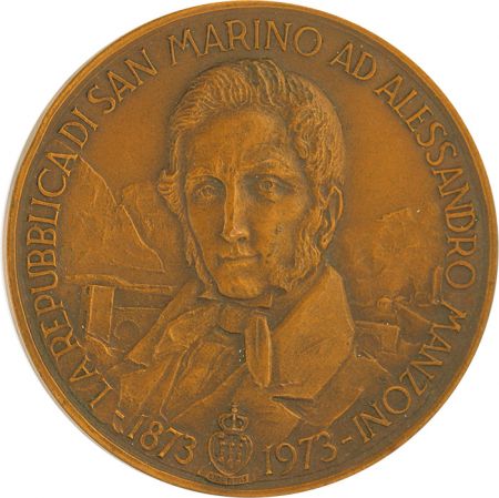 Saint-Marin Alessandro Manzoni - 1873 - 1973 - Bronze