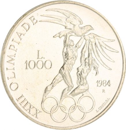 Saint-Marin Jeux Olympiques de Los Angeles - Anneaux - 1 000 Lires 1984 Argent