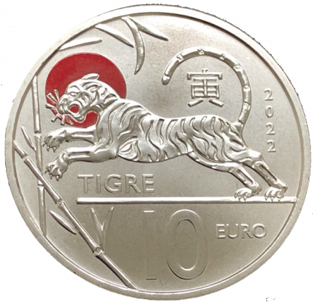Saint-Marin Le Tigre - 10 Euros Couleur SAINT MARIN 2022 - Astrologie Chinoise