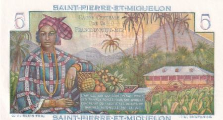 Saint Pierre & Miquelon 5 Francs - Bougainville - ND (1950-1960) - Série A.81 - P.22