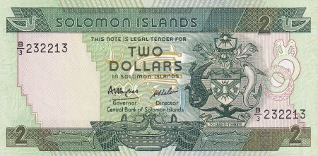 Salomon (îles) 2 Dollars - Armoiries - Pêche traditionnelle - 1997 - P.18