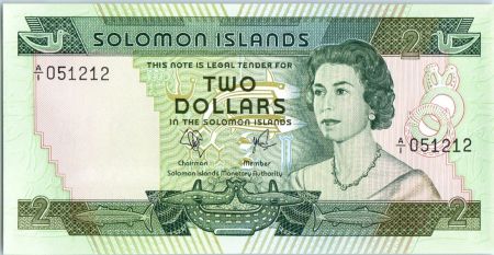Salomon (îles) 2 Dollars  Elizabeth II - Pêche traditionnelle - 1977