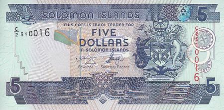 Salomon (îles) 5 Dollars - Armoiries - Bateaux - 2006