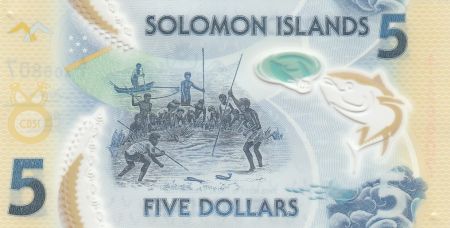 Salomon (îles) 5 Dollars - Pêcheurs - Polymer - 2018 (2019) - Neuf