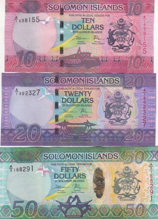 Salomon (îles) Série 3 billets 10, 20, 50 Dollars - 2017